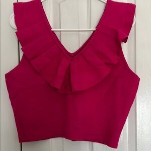 OnTwelfth Size XL Elegant Pink Ruffle Women's Top